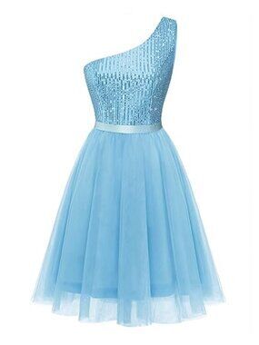 Sequin One Shoulder Bodycon Mini Dress Sparkly Glitter Party Prom